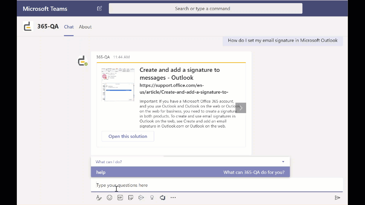 Office 365 chat support